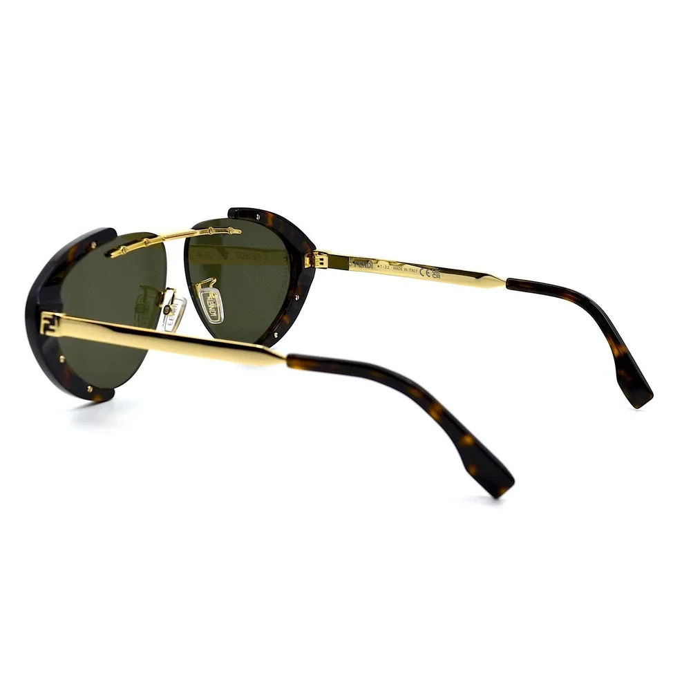 NEW FENDI FE40042U 52N DARK HAVANA/GOLD GREEN AUTHENTIC SUNGLASSES - Picture 4 of 14